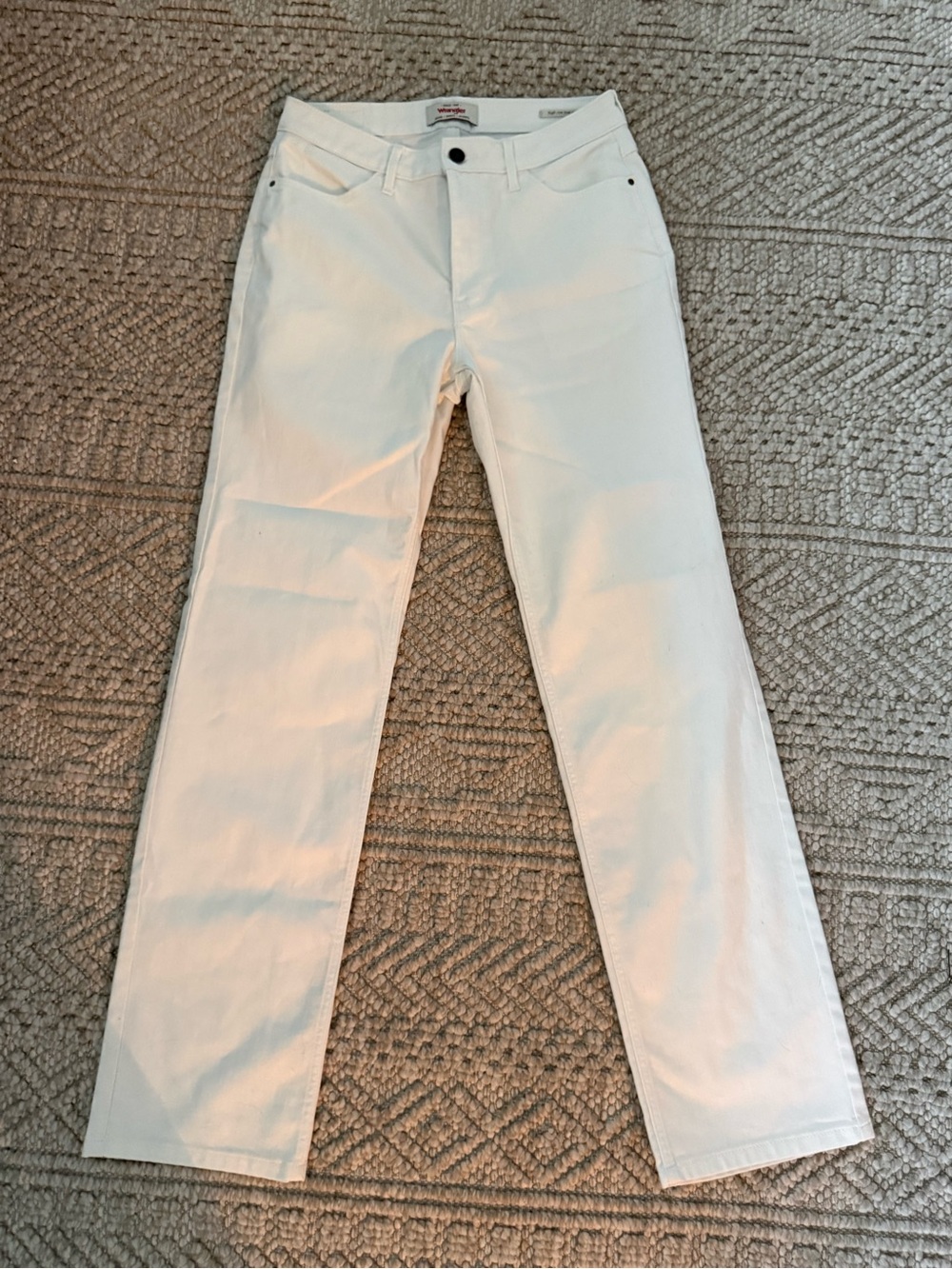 Wrangler White High Rise True Straight Jeans